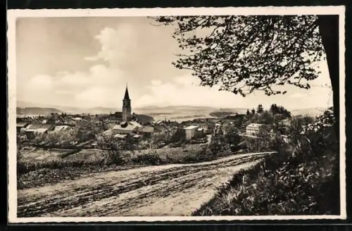 AK Perlesreut /Bay. Wald, Ortsansicht mit Kirche und Landschaft
