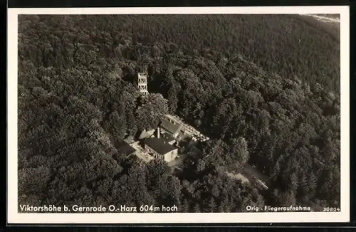 AK Gernrode / Harz, Viktorshöhe mit Berggasthaus und Aussichtsturm