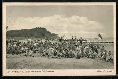 AK Kölpinsee, Mittelstandskinderheime, Strand, Kindergruppen