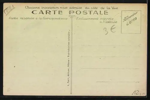 AK Feillens /Ain, Route de Pont-de-Vaux et Bureau de Poste