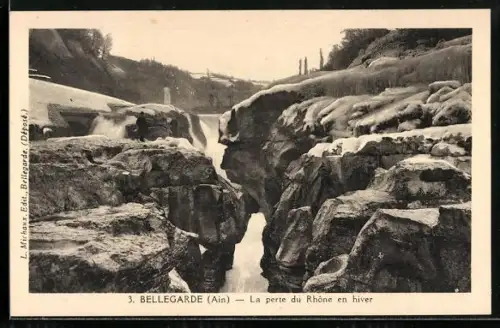 AK Bellegarde /Ain, La perte du Rhône en hiver