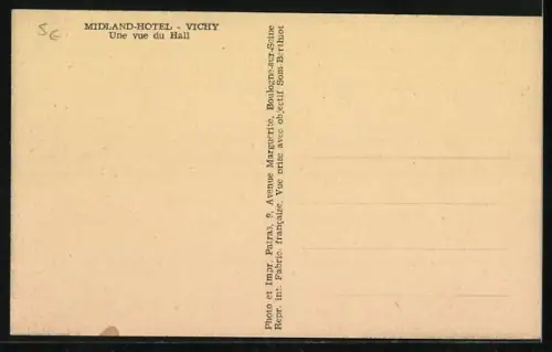 AK Vichy, Midland-Hotel, Une vue du Hall
