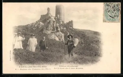AK Néris-les-Bains /Allier, Ruines du Château de l`Ours