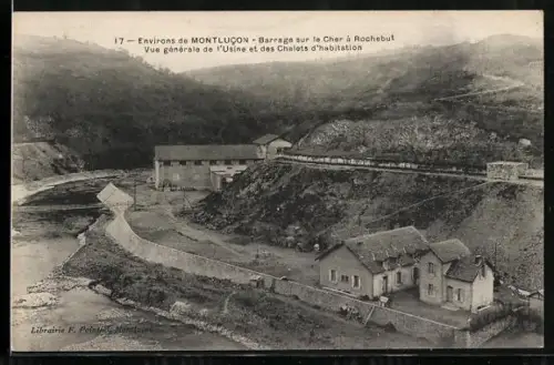 AK Rochebut, Barrage sur le Cher, Vue générale de l`Usine et des Chalets d`habitation