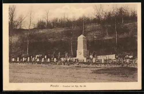 AK Moulin, Friedhof Infanterie-Regiment No. 85