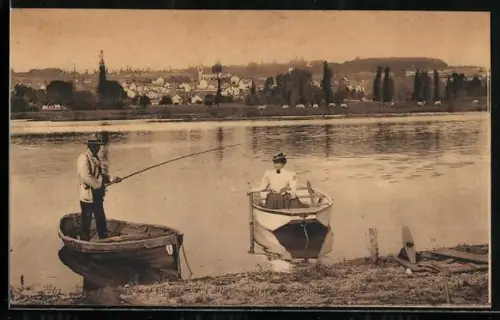 AK Vichy, Pêche et Canotage sur l`Allier, Panorama vers Bellerive