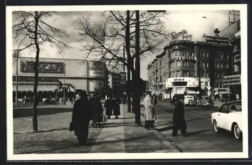 Foto-AK Berlin-Charlottenburg, Kurfürstendamm 1955, Ecke Joachimsthaler-Strasse