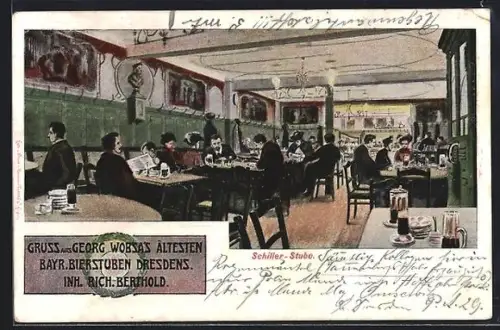 AK Dresden, Gasthaus Georg Wobsa`s Bayr. Bierstube, Grosse Brüdergasse 12