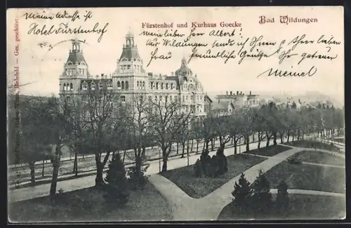 AK Bad Wildungen, Fürstenhof und Kurhaus Goecke