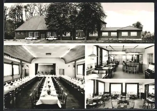 AK Almstorf / Himbergen, Gasthaus Herbert Burmester, Saal, Restaurant, Bar