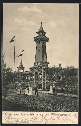 AK Berlin-Köpenick, Aussichtsturm auf den Müggelbergen