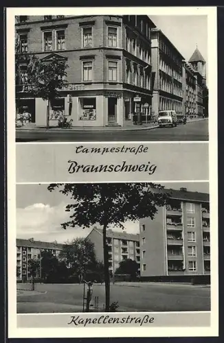 AK Braunschweig, Campestrasse, Kapellenstrasse