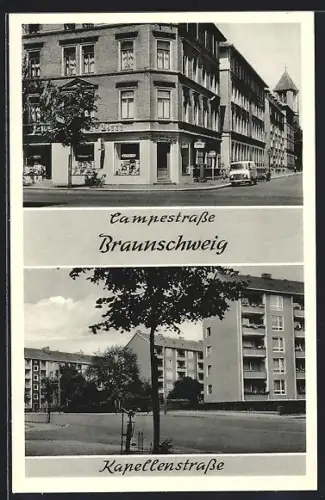 AK Braunschweig, Campestrasse, Kapellenstrasse
