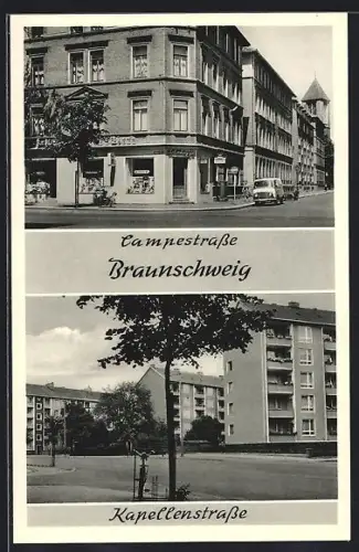 AK Braunschweig, Campestrasse, Kapellenstrasse