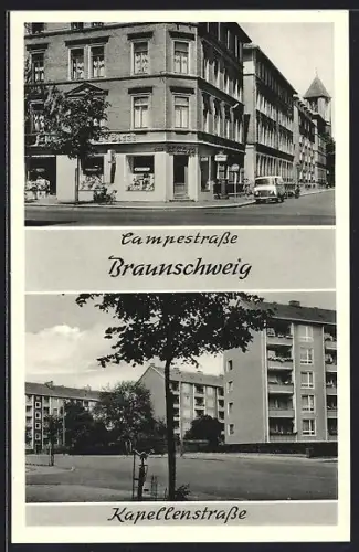AK Braunschweig, Campestrasse, Kapellenstrasse
