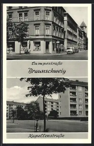 AK Braunschweig, Campestrasse, Kapellenstrasse