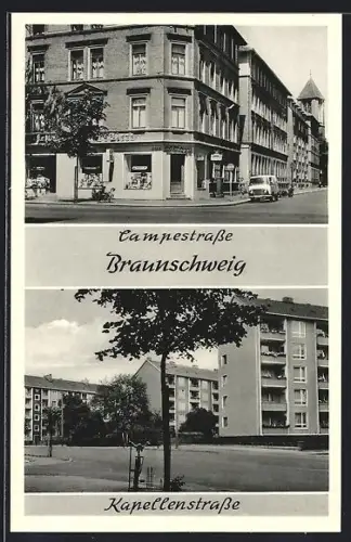 AK Braunschweig, Campestrasse, Kapellenstrasse