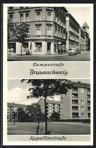 AK Braunschweig, Campestrasse, Kapellenstrasse