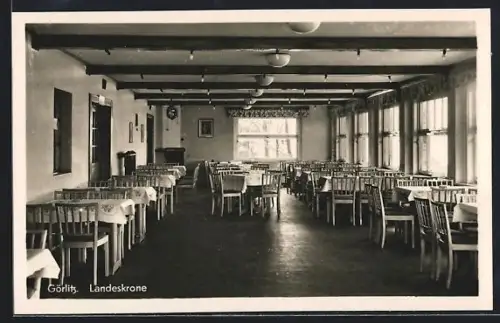 AK Görlitz, HO-Berghotel Landeskrone, grosse Veranda