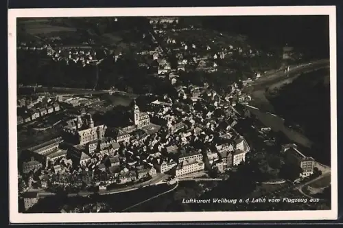AK Weilburg a. d. Lahn, Ansicht vom Flugzeug aus