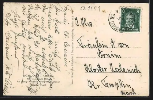 AK Schloss Paretz, Grosser Saal