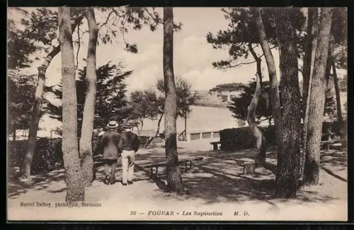 AK Fouras, Promenade dans les Sapinettes avec vue sur la mer