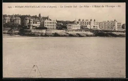 AK Royan-Pontaillac /Côte d`Argent, La Corniche Sud, Les Villas, L`Hôtel de l`Europe