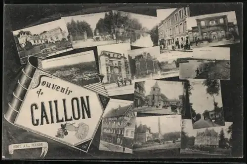 AK Gaillon, Vue Generale, l`Eglise, la Poste et une Maison Normande