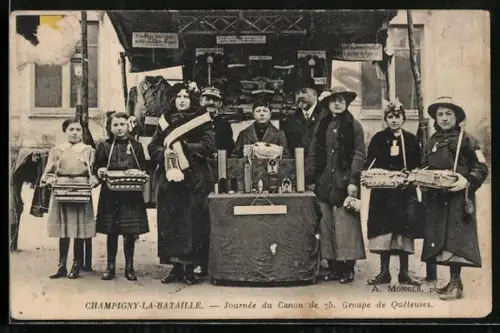 AK Champigny-la-Bataille, Journée du Canon des 75. Groupe de Quéteuses