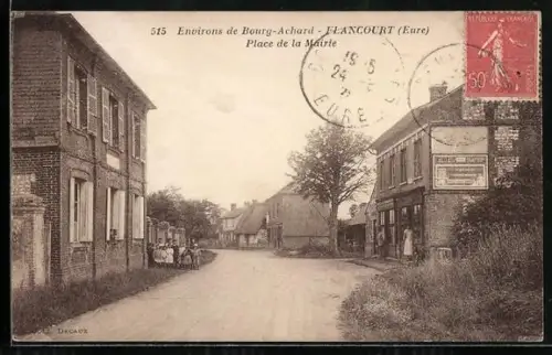 AK Flancourt /Eure, Environs de Bourg-Archard, Place de Mairie