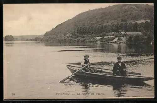 AK Vernon, La Seine en amont