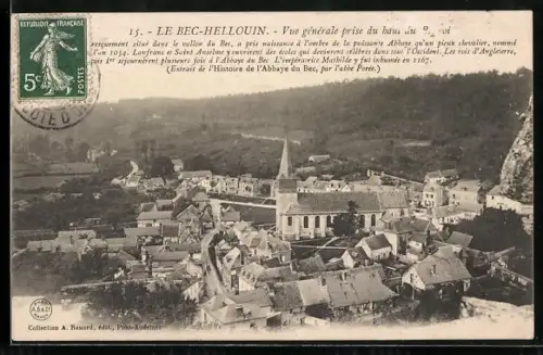 AK Le Bec-Hellouin, Vue générale prise du haut du Beffroi