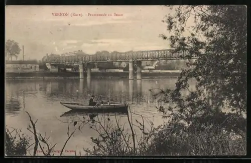 AK Vernon /Eure, Promenade en Seine