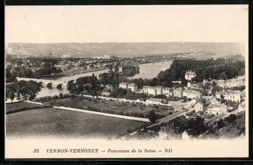 AK Vernon-Vernonet, Panorama de la Seine