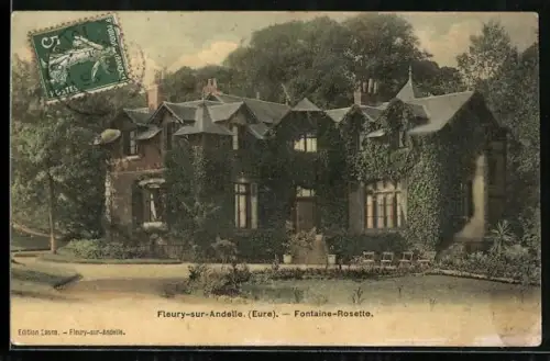 AK Fleury-sur Andelle / Eure, Fontaine-Rosette, beranktes Gebäude