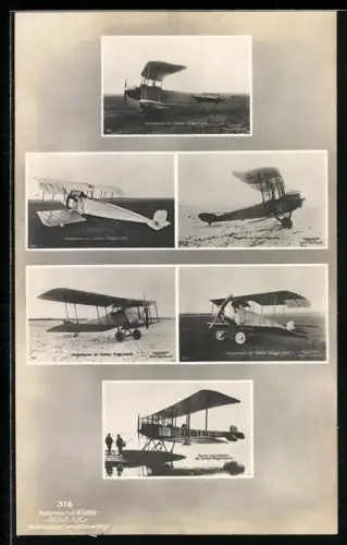 AK Sanke Nr. 316: Doppeldecker und Marine Doppeldecker der Gothaer Waggonfabrik