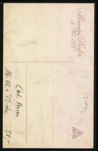 Foto-AK Hugo Erfurth: Opernsänger Karl Perron, Partitur