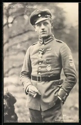 Foto-AK Sanke Nr. 546: Offz. Stellv. Kossmahl, Kampfflieger