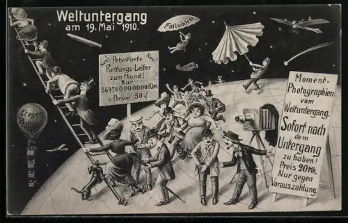 AK Weltuntergang am 19.5.1910, Flucht vor dem Kometen, Zukunft