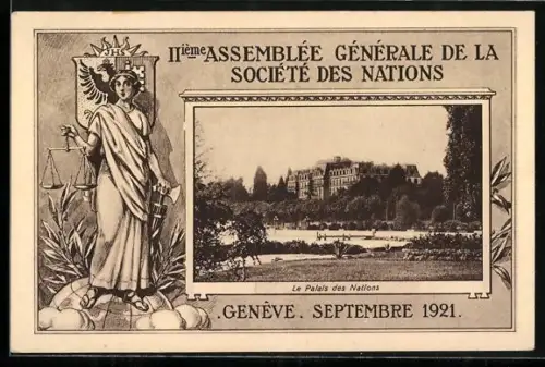 AK Geneve, 2ieme Assemblée generale de la Societe des Nations, 1921, Le Palais des Nations