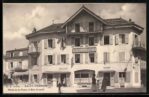 AK Saint-Cergue, Hotel de la Poste et Bon Accueil