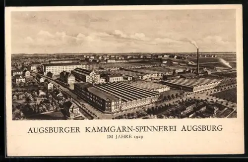 AK Augsburg, Kammgarn-Spinnerei im Jahre 1929