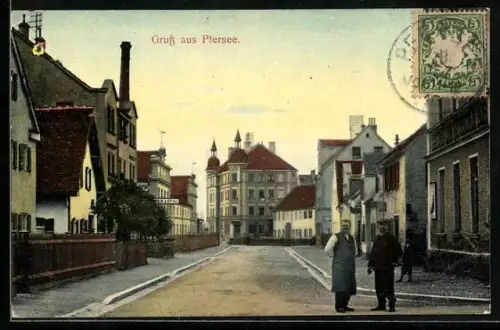 AK Pfersee, Passanten in der Mühlstrasse