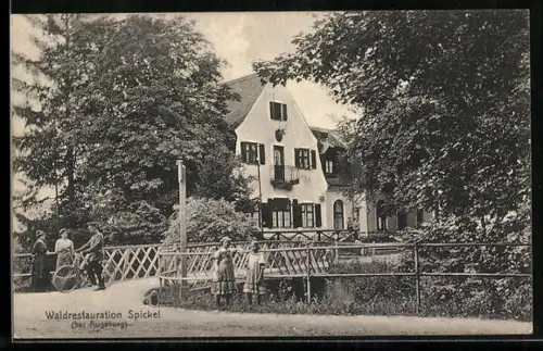 AK Augsburg, Ansicht vom Gasthaus Spickel