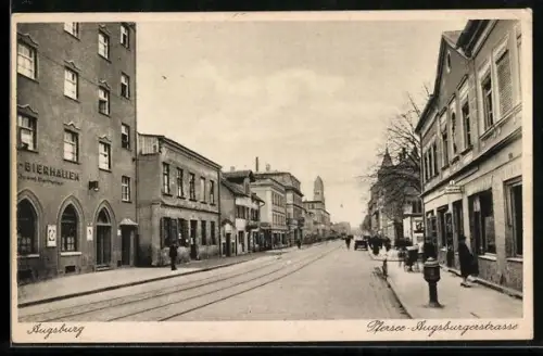 AK Augsburg-Pfersee, Geschäfte in der Augsburgerstrasse