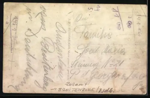 Foto-AK Breitenberg /Ndb., Zollamt mit Zollbeamten