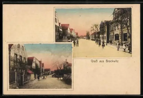 AK Brockwitz /Coswig, Strassenpartien im Ort