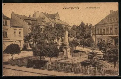 AK Elsterwerda, Fahrradgeschäft v. Reinh. Wendt, Denkmalplatz