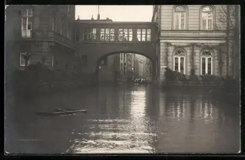 Foto-AK Köln, Hochwasser im Dezember 1919