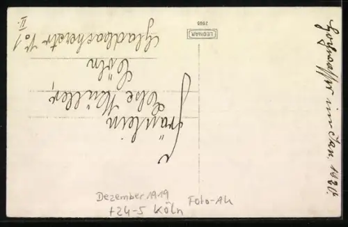 Foto-AK Köln, Hochwasser im Dezember 1919